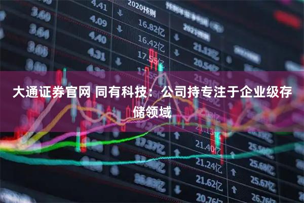 大通证券官网 同有科技：公司持专注于企业级存储领域