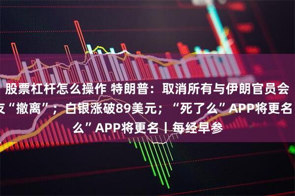 股票杠杆怎么操作 特朗普：取消所有与伊朗官员会谈 建议盟友“撤离”；白银涨破89美元；“死了么”APP将更名丨每经早参